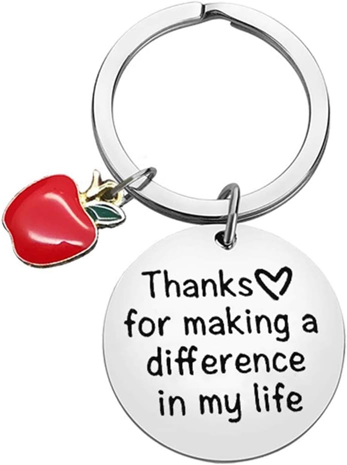 DabihuThank You Gift Appreciation Keyring Thanks For Making a Difference In My Life Keyring Appreciation Gift for Coach Mentor Thank You Keychain for Teacher Graduation Birthday Christmas Gifts for Teacher