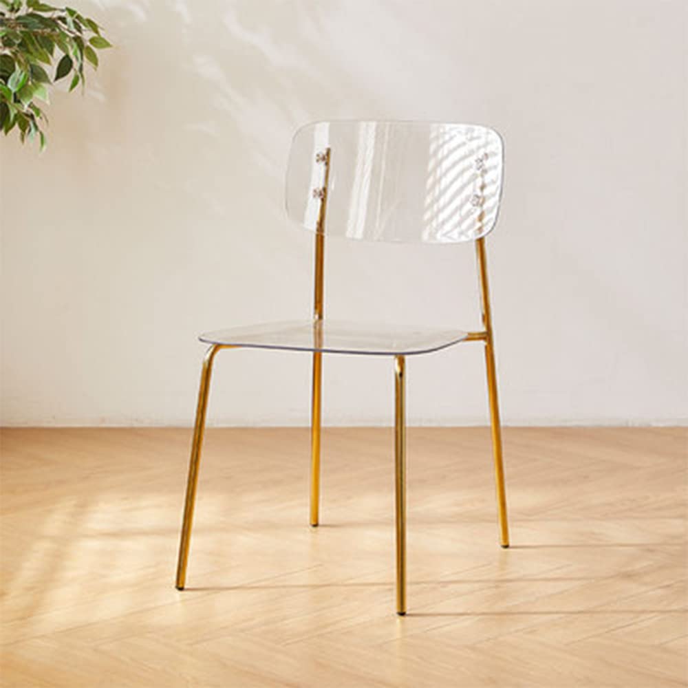透明アクリル製ミニマリスト椅子 白い座面