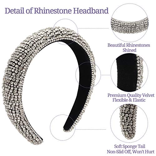 Milylove Rhinestone Crystal Diamond Headband For Women Fashionable Handmade Wide Hair Hoops Beaded Bling Hairband Hair Accessories #TOP1