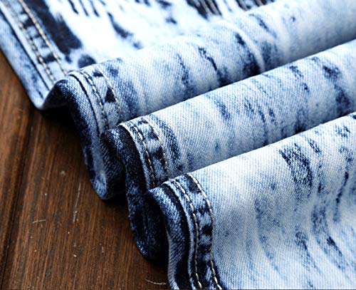 Men's Colorful Ripped Holes Straight Fit Jeans4