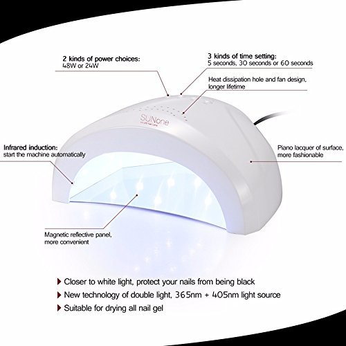 Vishine Professioneller 48W UV LED Lichthärtungsgerät Nageltrockener mit 3 Timer für Alle Nagel Gele Aushärtungslampe… – Bild 6