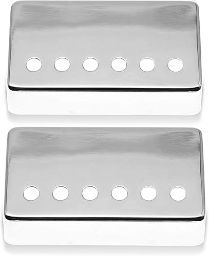 Miniatura 8 de Cubierta Humbucker para guitarra Humbucker cromada 502.047 in, se adapta a la mayoría de Epiphone Les Paul, 2 piezas (negro)