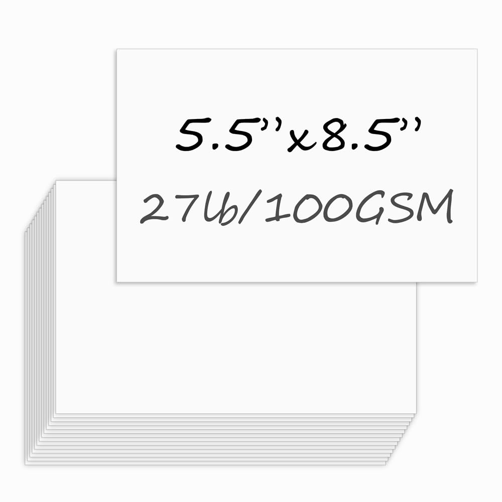 Half Letter Size Paper, 5.5"x8.5, 100gsm, White, 300 Sheets