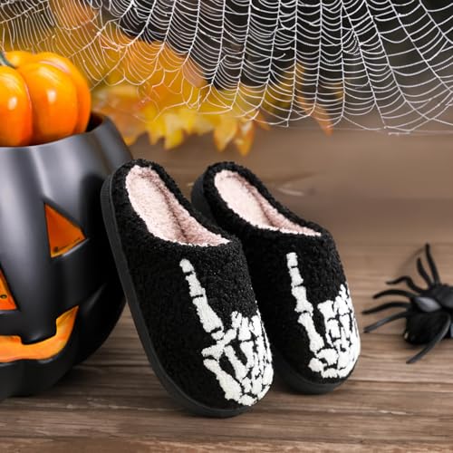 QSKPC Women's Men's Heart Heart Slippers Strawberry Cherry Mushroom Slippers Evil Eye Slippers Cartoon Animal Cat Slippers Memory Foam Cozy Plush Slippers Couple Indoor Household Slippers4