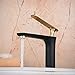 Hiendure Vessel Sink Faucet Gold & Black Bathroom Sink Faucet Single Handle Modern Vanity Faucet One Hole with Water Supply Hoses