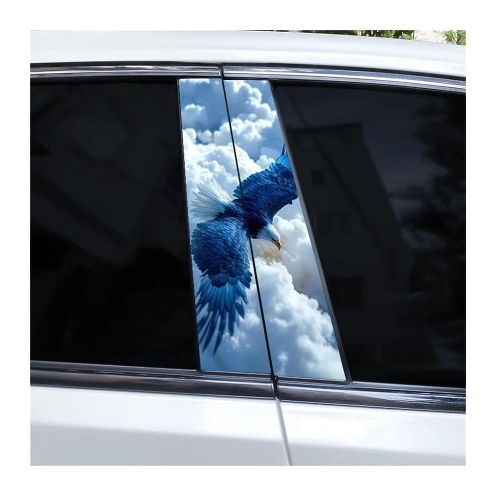 Body Parts 2pcs Car Center Pillar Sticker Eagle Wings Flying Through The Clouds Auto B-Pillar Waterproof Decals(I)