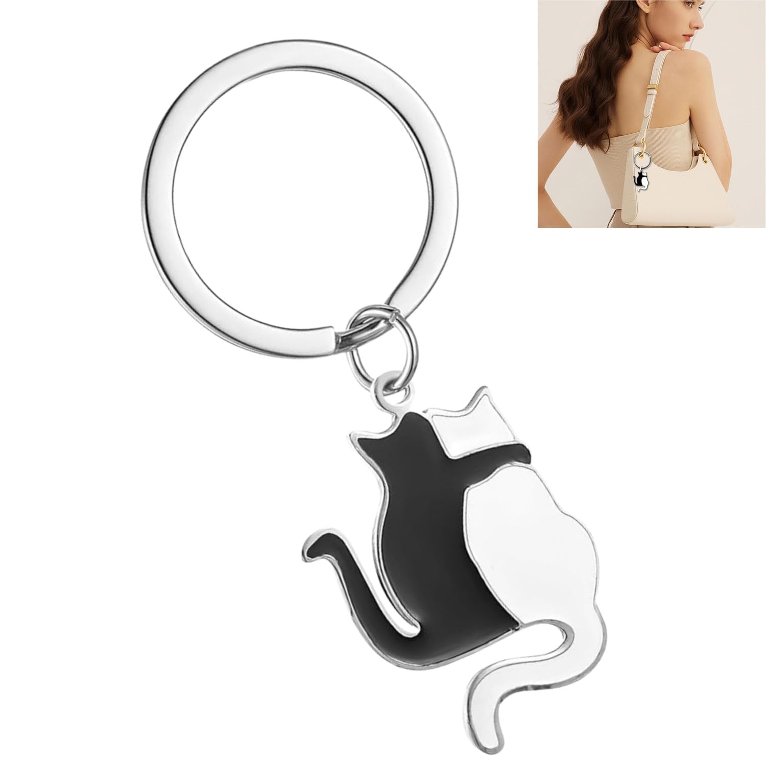 JFangZHZH Schlüsselanhänger Katze,Niedliche Katzen Deko,Haus