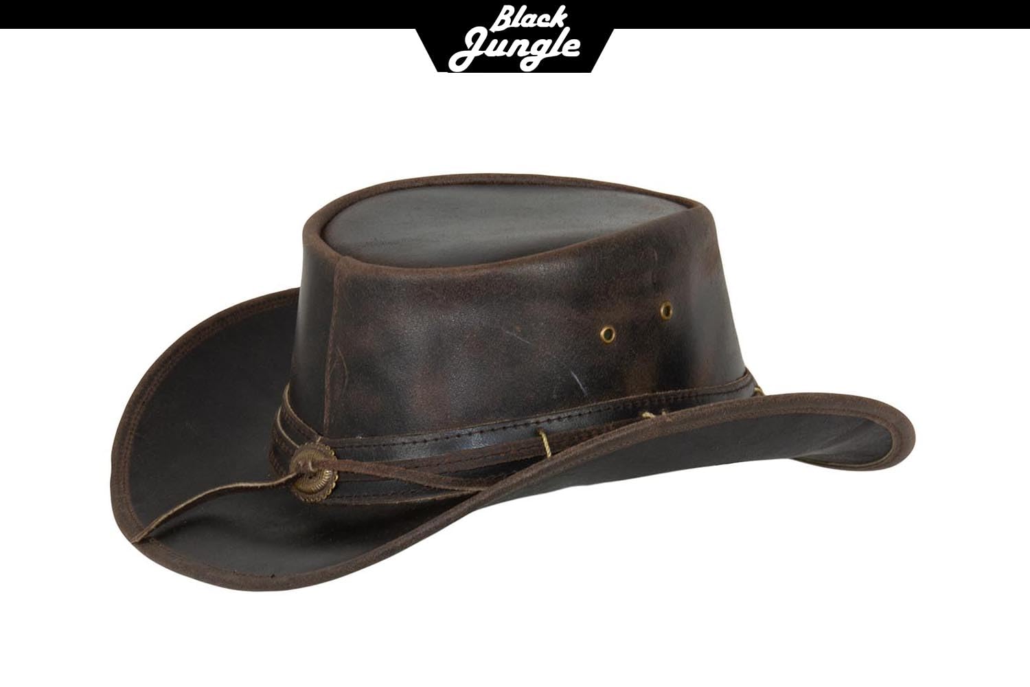 Black Jungle Roswell - Cappello da cowboy in pelle, marrone, M
