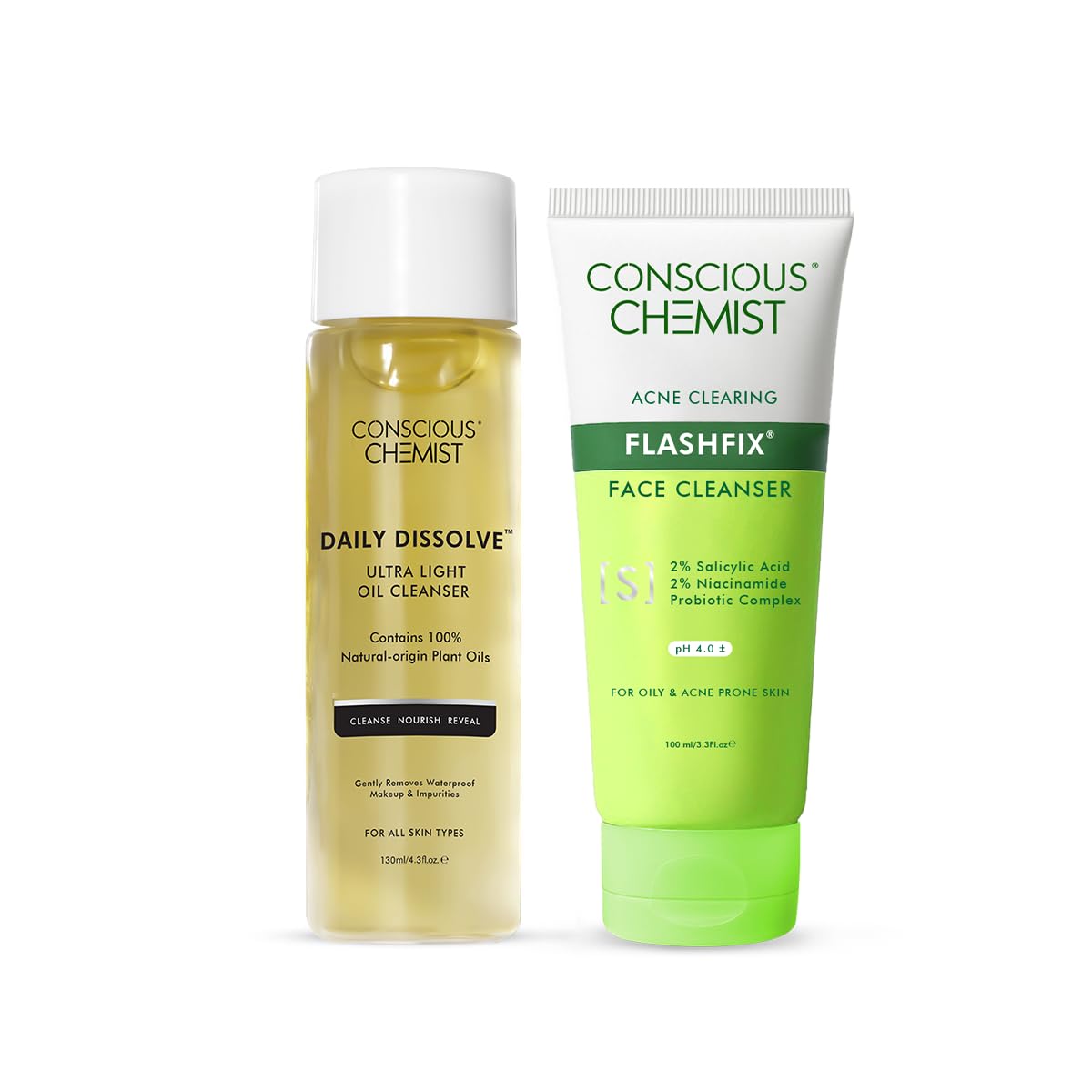 Deep Pore Cleanser Kit | Oil Cleanser & Daily Face Wash For Oily Acne Prone Skin | Treats Glowing & Radiant Skin | Vegan & Cruelty Free | Pack of 2