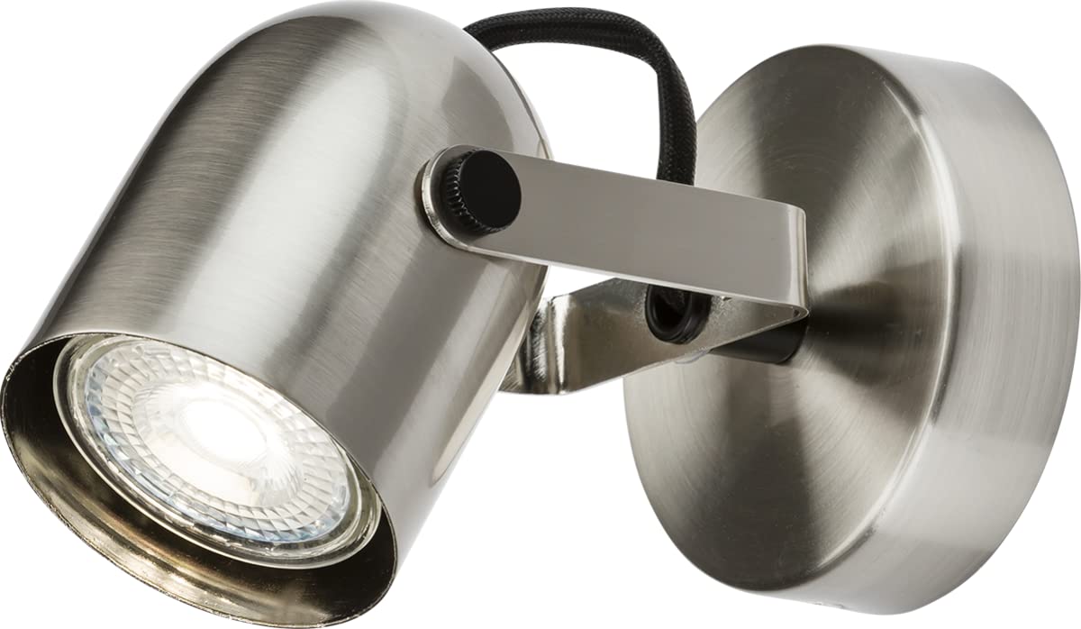 Knightsbridge Brushed Chrome 230V Gu10 Single Spotlight