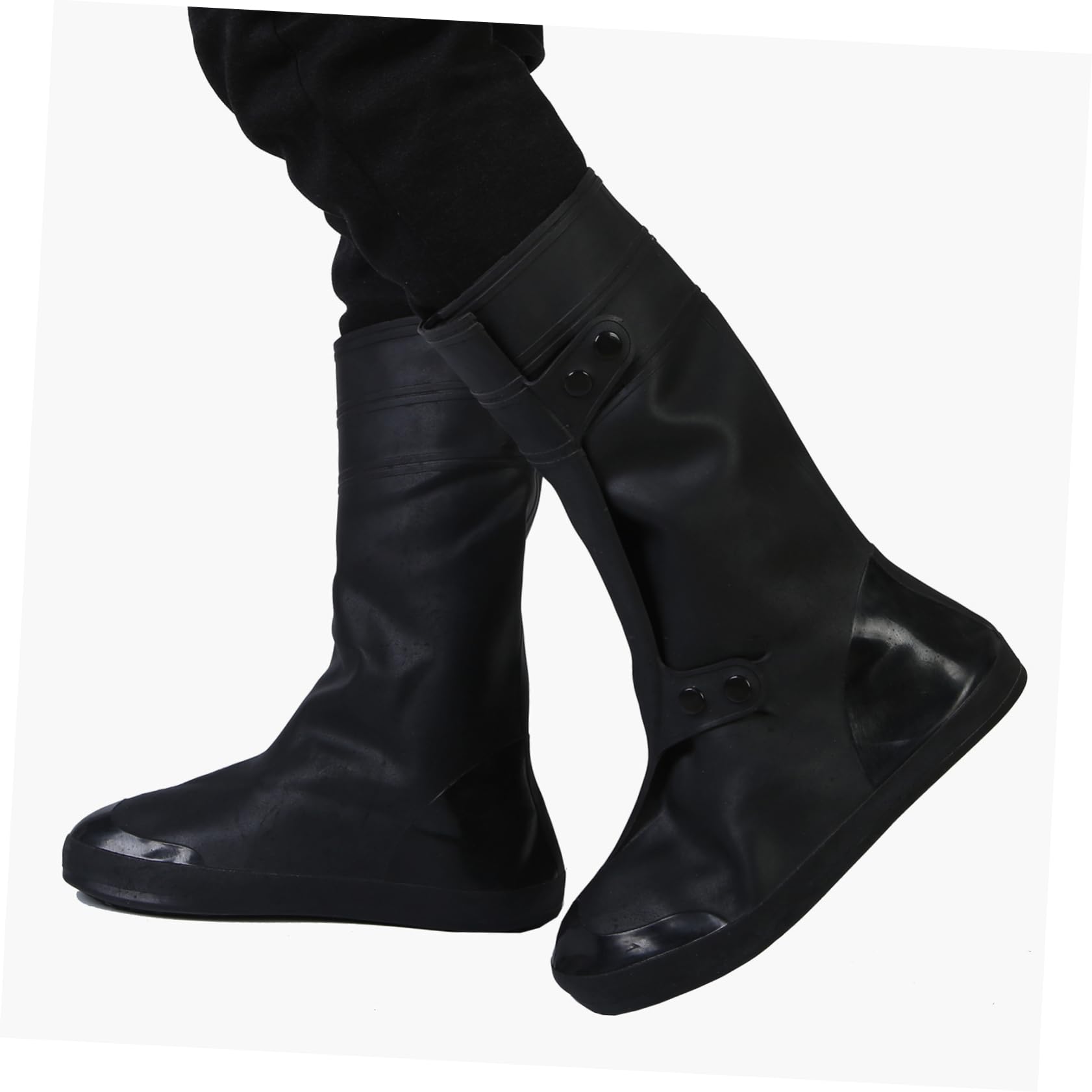 MUCKLILY Shoe Covers for Women Thickened Anti-slip Rain Boot Covers Reusable for Hiking Cycling and Outdoor Protection