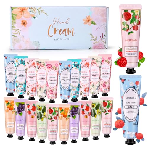 Tenuiskft - Crema de manos (20 unidades), crema hidratante para manos, crema para pies, crema de manos, set de regalo para mujeres, hombres, cumpleaños, Navidad, Año Nuevo,
