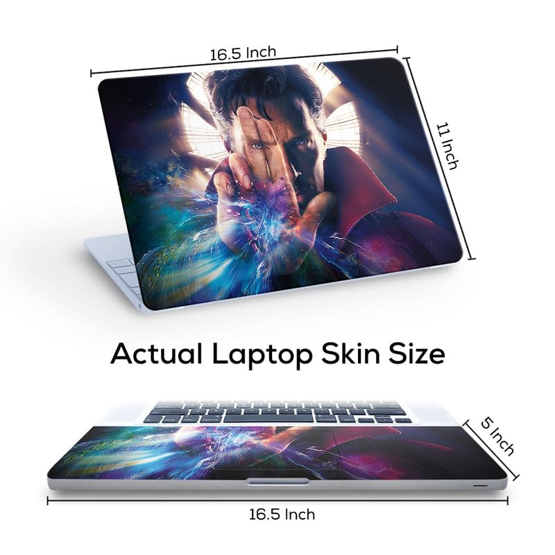 Image of DR. Strange Full Vinyl Laptop Skin /Sticker /Cover for 17 to 17.3 Inches Laptops Laminated-Removable-HD Quality Compatible for Hp-Dell-Sony-Lenovo-Asus etc.(16.5x11 Inches)