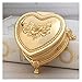 NENYAO Boîte à Bijoux pour Femme Vintage Boîte À Bijoux Golden Boîte De Bijoux Boîte De Bijoux avec Motif De Fleurs De Rose Petite Bague en Métal/Boucles Organisateur de Bijoux (Color : Gold)
