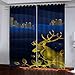 KLily Rideaux Décoratifs pour La Maison À Motif De Cerf Animal pour Salon, Balcon, Chambre, Baie Vitrée, Rideaux pour Chambre d'enfant, Rideaux en Polyester Imperméables Et Occultants