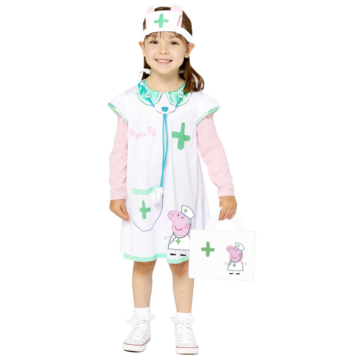 amscanAmscan - Girl's Officially Licensed Peppa Pig Nurse Kids Fancy Dress Costume Age: 2-6 Years