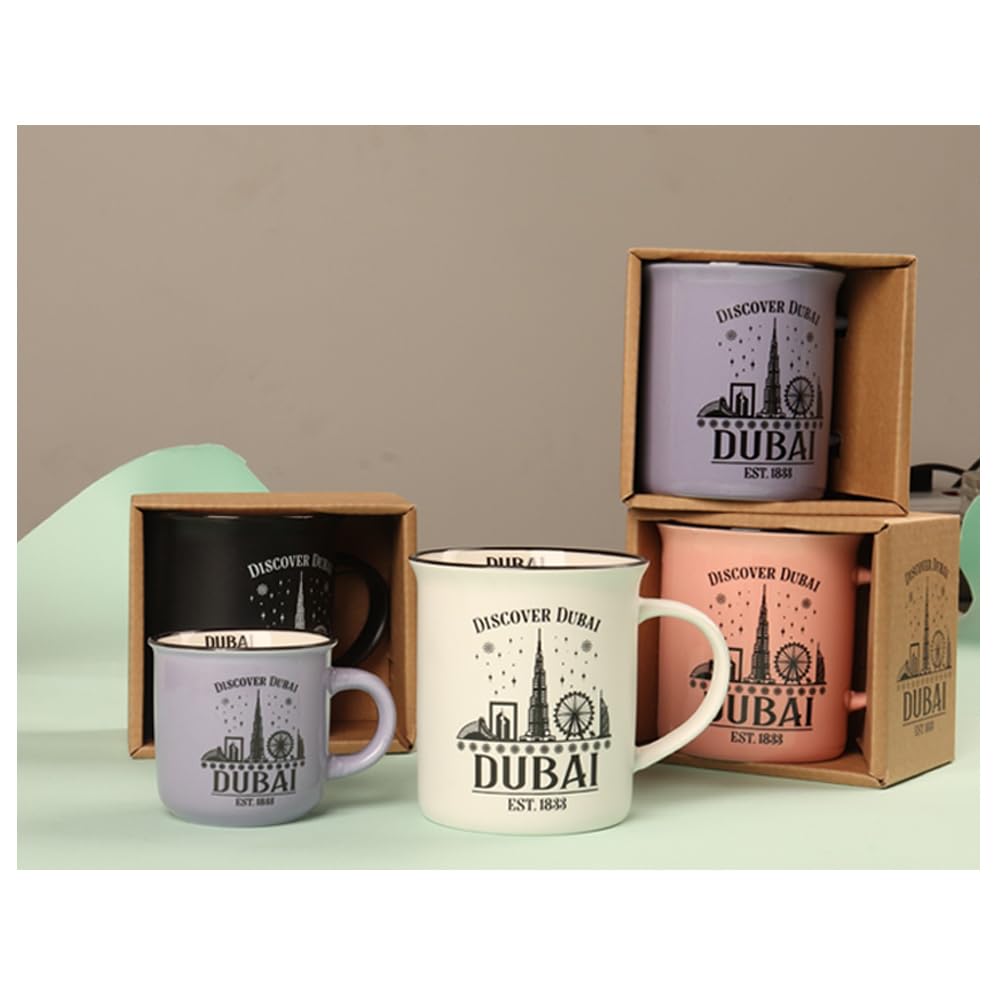 Dubai Coffee Mugs with Box, Drinking Mugs, Ceramic Coffee and Tea Mugs, Gift Ideas, Souvenir Ideas