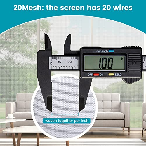 304 Stainless Steel Mesh Window Screen Roll 47" X 200" With Stab Resistant Gloves, Pet Proof Window Screen Replacement, Durable Wire Mesh Screen For Home And Office (47" X 200") #TOP1