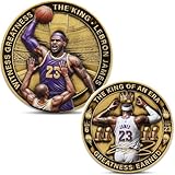 Lebron James #23 Challenge Coin – 3D Color Relief Basketball Collector Coin – “Witness Greatness” / “Greatness Earned” – 1.57 in (40mm) with Clear Protective Case