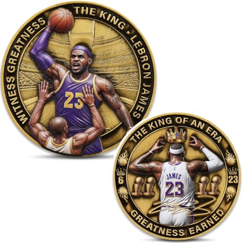 Lebron James #23 Challenge Coin – 3D Color Relief Basketball
