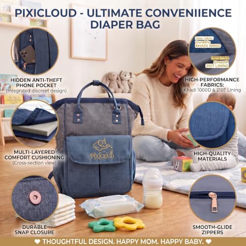 Image of diaper bag | Premium baby bag for mother travel | Maternity Backpack | Waterproof diaper bag for baby with insulated pockets