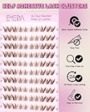 EMEDA Brown Self Adhesive Eyelashes Natural Looking Self-Adhesive Lash Clusters Pre Glued colored Eyelashes Clusters Kit No Sticky Residue Glueless Cluster Lashes No Glue Needed fox eye(Brown) - Image 3