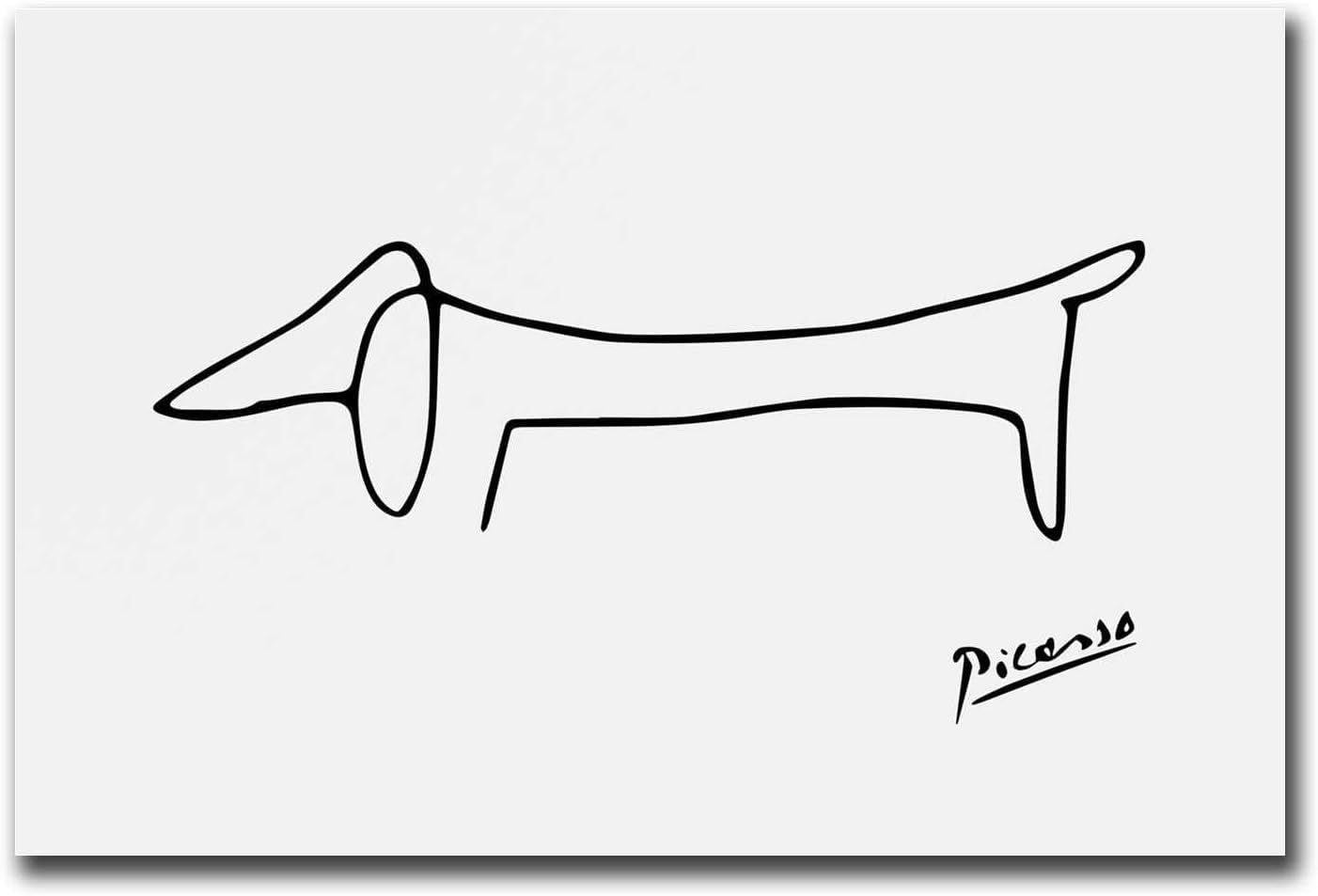 Matvsd Kohecs Pablo Picasso Prints The Dachshund Canvas Painting Pablo Picasso Poster Abstract Wall Art Abstract Picture for Office Decor 30x45cm Frameless