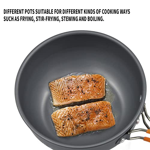 Tentock Camping Kochgeschirr Set Aluminium Kochset Outdoor Ultraleicht Camping Topf Pfanne Set Tragbar Camping Geschirr… - Image 6