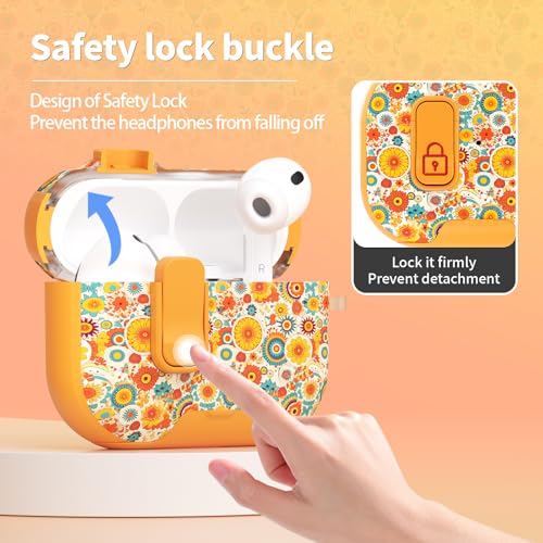Image of for AirPods Pro 3 Case with Lock & Phone Stand,Cute Floral Pattern Style