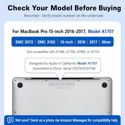 Image of A1707 Screen Replacement A1707 LCD for 15 inches MacBook 2016 2017 Year 2560x1600 Replacement LCD Full Assembly for EMC 3072 3162 Silver