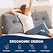 IASEAHK Headboard Pillow Queen, Triangle Pillows for Headboard, Head Board Backrest Wedge Pillow for Reading Sitting Working, Daybed Pillows with Removable Cover for Bed Dorm Sofa, Dark Grey