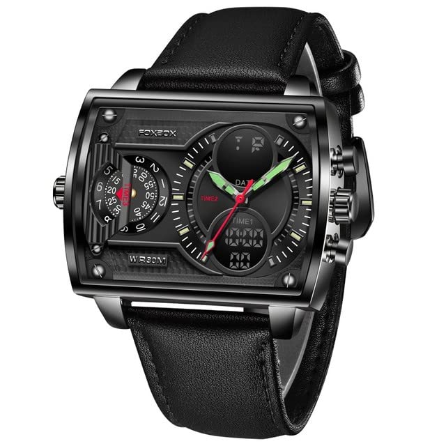 GenericWatches - Тоρ Brand Luxury Men Watch FOXboxs Fashion Square Watch Men Casual Sports Waterproof Double Display Watch Relogioss