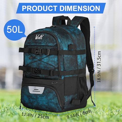 WOLT Lacrosse Bag-Lacrosse Backpack with Two Sticks Holder-Large Field Hockey Bag Holds All Sport Gears - Thumbnail 3