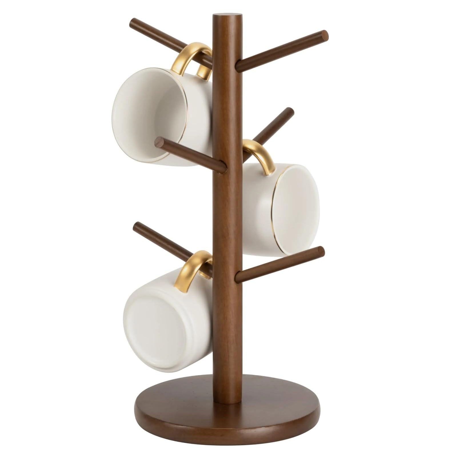 MFWHEFJ Mug Tree Mug Holder Tree, Coffee Cup with 6 Hooks(Black)