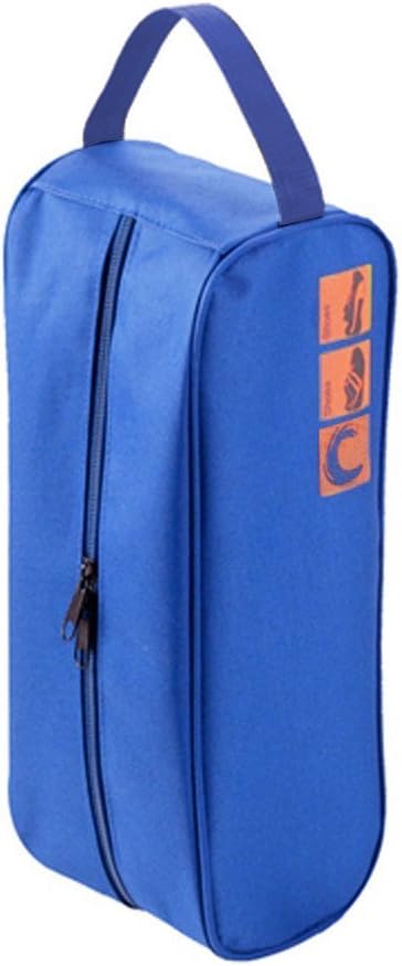 Nylon Travel Shoe Bags Carry Storage Case Box Colourful Waterproof Pouch with Handle in Blue
