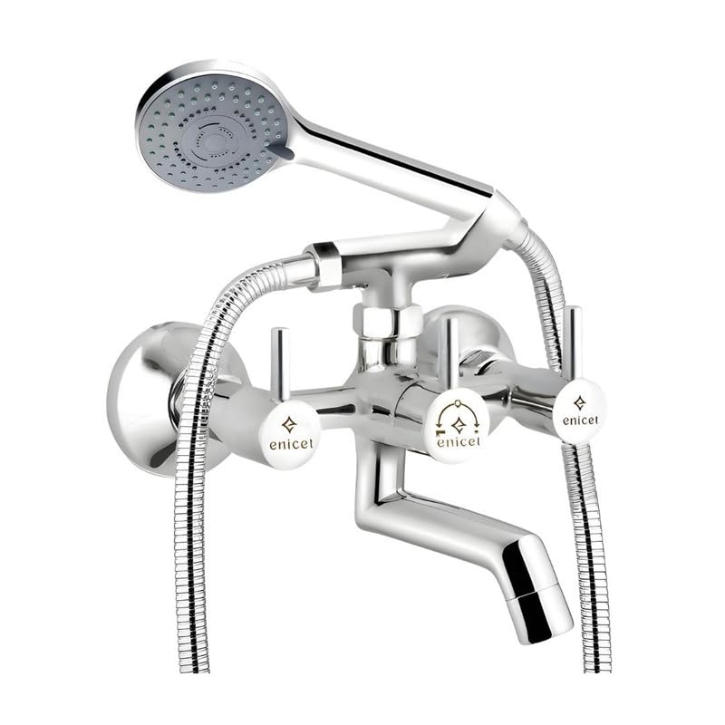 Enicet Brass Wallmixer with overhead shower and handshower (Wall Mixer With Hand Shower (FE123 HS) (B0D6RKGJ87) Amazon Price History, Amazon Price Tracker