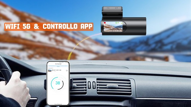 Dash Cam Auto 4K+1080P WiFi - Doppia Telecamera, Visione Notturna, G-Sensor