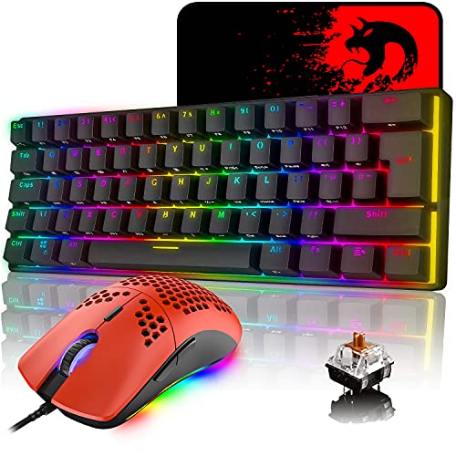 KUIYN Gaming-Set: 60% Tastatur, RGB-Maus, Headset & Mauspad – Kompakt, Bunt & Reaktionsschnell