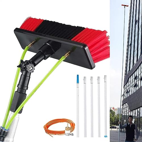 Brosse télescopique alimentée en eau pour lavage de vitres et toit de véranda extensible