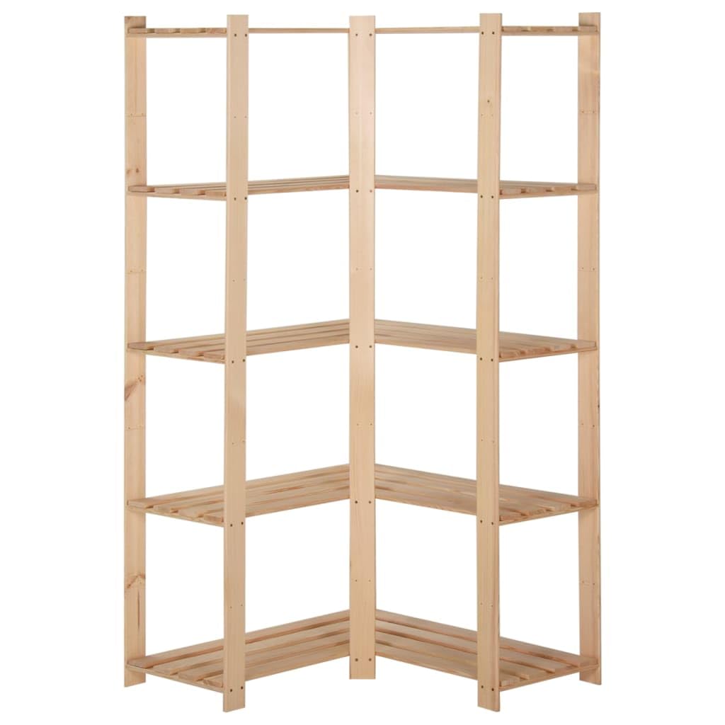 Générique Étagère d'angle de Rangement 5 Niveaux 82,5x82,5x170 cm Pin,Entreprise & Industrie,Stockage Industriel,Étagères industrielles,327323