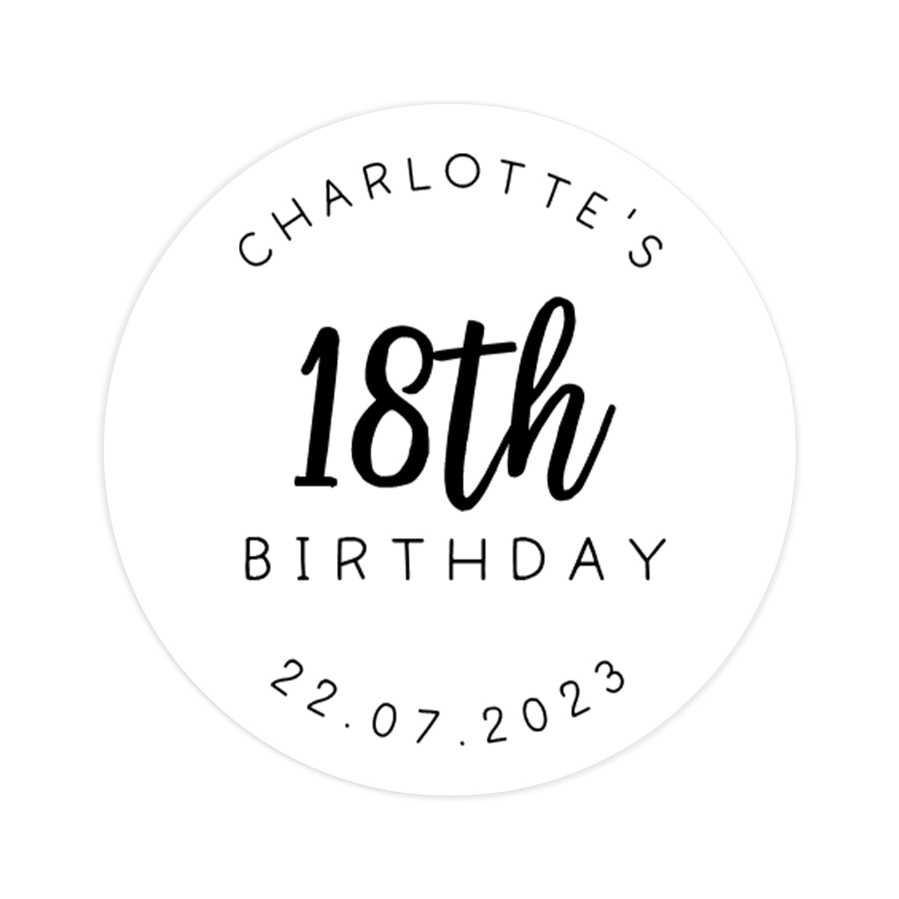 Birthday Sticker Personalised Gold foil or Black White Clear Frosted | 18th 21st 30th 40th 50th 60th 70th 80th 90th 100th Birthday Stickers (Clear Sticker, Black, 30th)