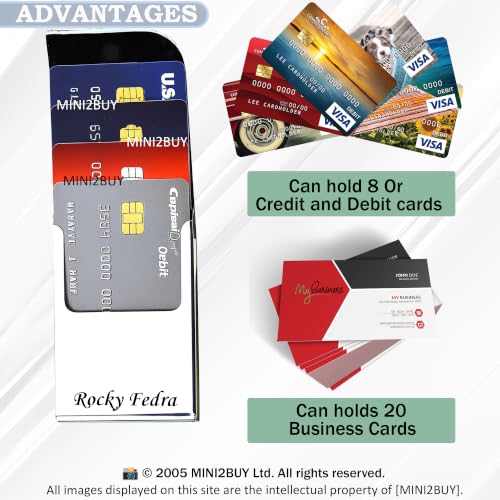 Image of Mini2buy Customized Name Engraved Card Holder for Credit, Debit, ATM, and Business Visiting Cards from Premium Stainless Steel Size Ideal for Personal use or Corporate Gifting (Green-Customized)