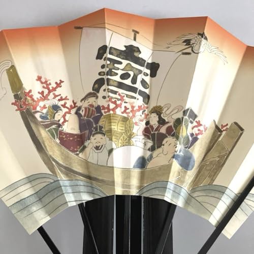 七福神装飾扇子　竹製スタンド付　宮脇賣扇庵 外国へのお土産 飾り扇子 七福神 ゴマ竹台付き Ra303 - itotsune