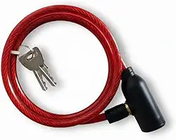 Trava de Segurança para Bicicleta 65cm com 2 Chaves – Cabo de Aço Revestido em PVC, Ideal para Capacete, Portão e Mochila