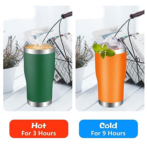 Image of VEGOND 20oz Tumbler Stainless Steel Tumbler Cup with Lid And Straw Vacuum Insulated Double Wall Travel Coffee Mug(Orange 1 Pack)