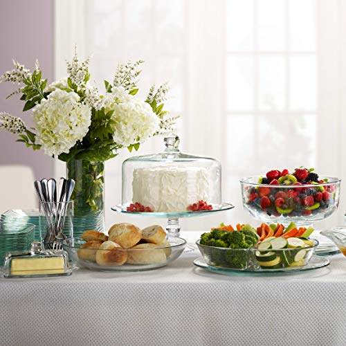 Libbey Selene Glass Cake Stand With Dome #TOP4
