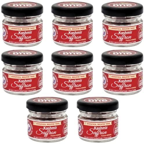 Original Kashmir Saffron (0.3oz) GI Tagged, ISO-3632 Certified A++ Grade Pure Organic Super Nagin Kashmiri Saffron/Kesar/Keshar/Zafran