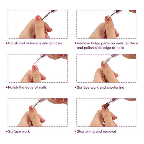 Elektrische Nagelfräser, Nagelfeilen Elektrisch 12 in 1 Set, Carttiya Professionelles Maniküre Pediküre Kit für… – Bild 6