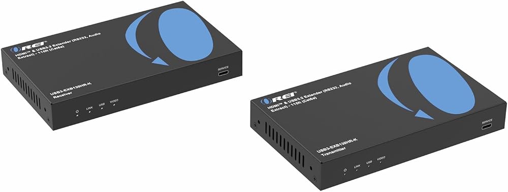 OREI HDMI USB 3.2 Extender 5K 115ft CAT6a, RS-232, Audio Extractor, RS-232 — 사진 1