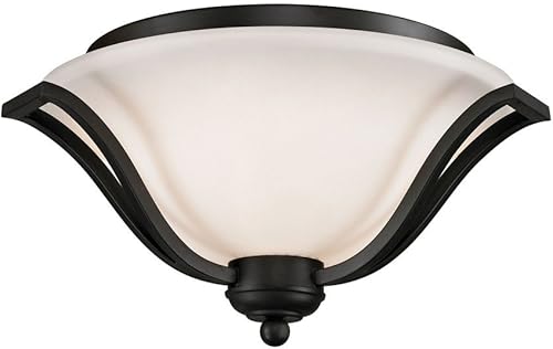 Miniatura 9 de Z-Lite 703F3-MB Lagoon Three Light Techo, marco de acero, acabado negro mate y sombra de ópalo mate de material de vidrio